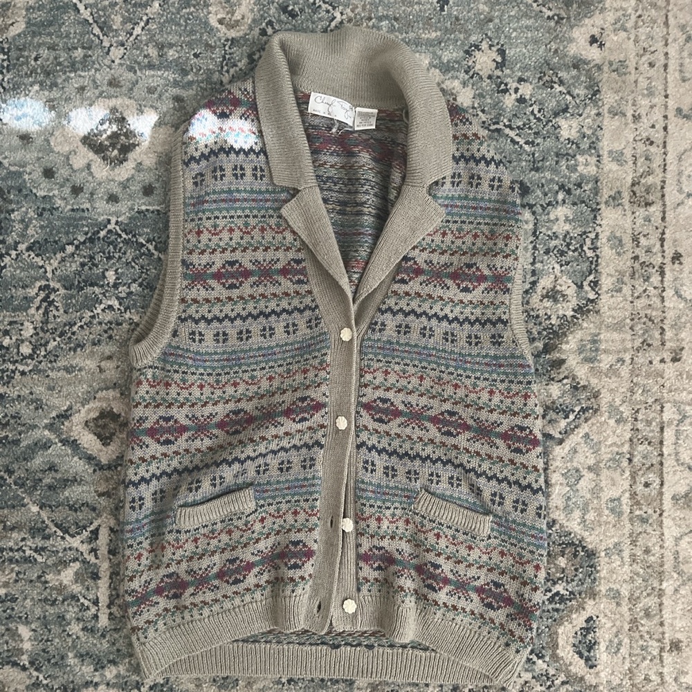 grey sweater vest